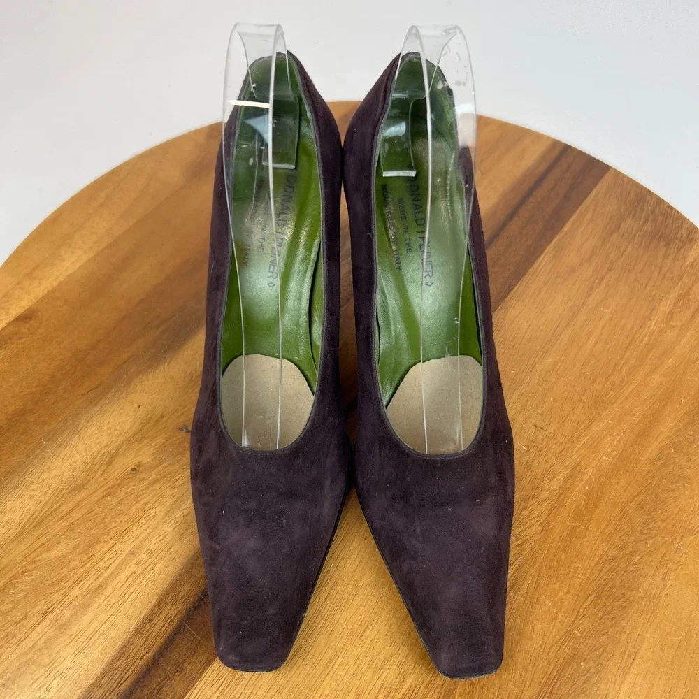 Womens Vintage Donald Piner‎ Purple Suede Pointed Toe Heels Pumps Size 6.5 M GUC